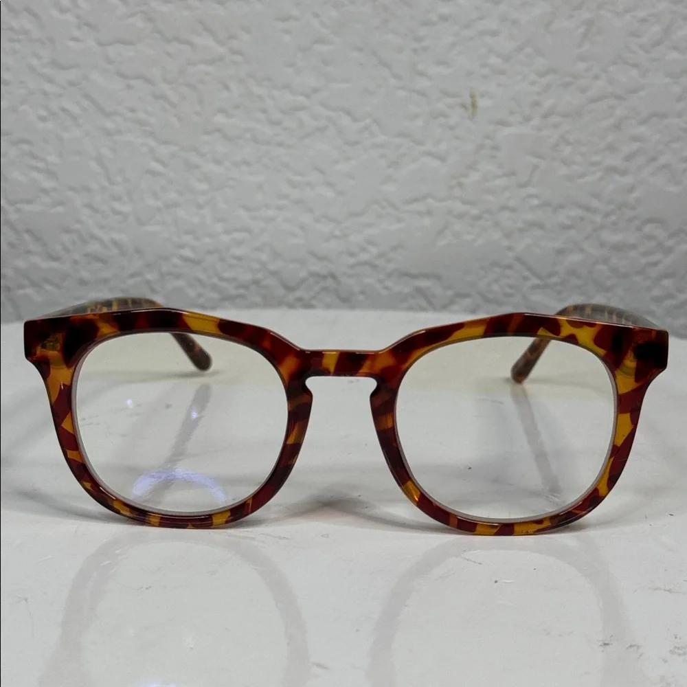 COMPLIMENTS BY DIFF COOPER BLUE LIGHT AMBER TORTOISE FRAME GLASSES **NIB**